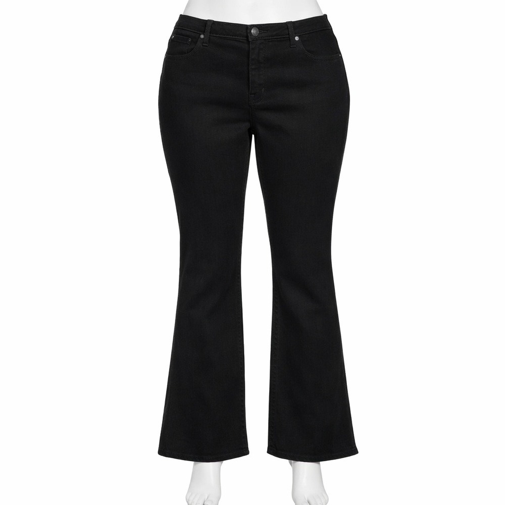 Women with Control Renee Greenstein Slimming Flare Pants Black 16P Petite‎ NEW